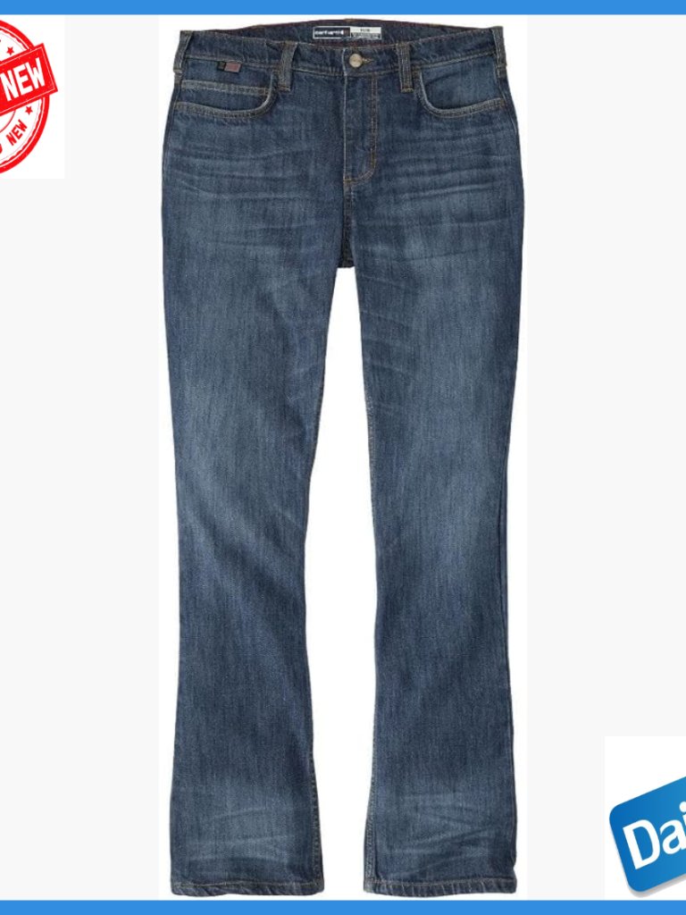 High Rise Bootcut Jeans Performance Fit Stretch Denim Workwear